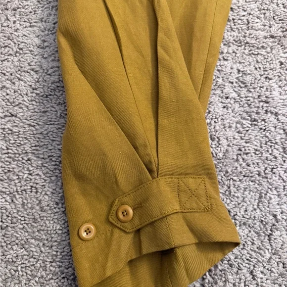 Banana Republic Cargo Pants Women size 6 Mustard Yellow High Waist Pants - Picture 4 of 10
